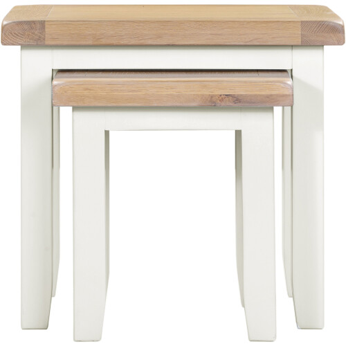 Seconique Windsor Nest Of 2 Tables - Ivory/Oak 2