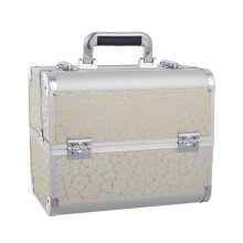 Silver Floral PU Portable Mini Makeup Case