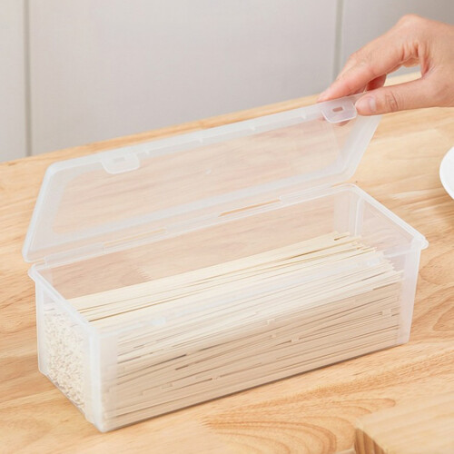 (L) Plastic Pasta Container with Lid - Airtight Cereal Canister 2