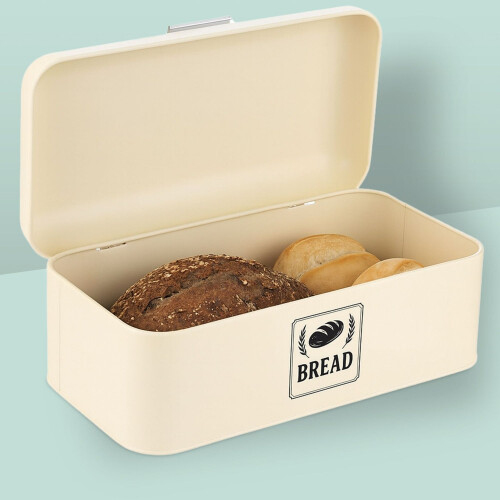Retro Metal Bread Box with Lid - Keeps Bread Fresh 2