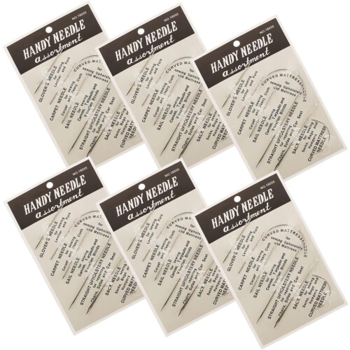 Conjunto de agulha de costura de mão curvada triangular de 7pcs para projetos de couro e artesanato