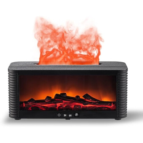 Aromatherapy Humidifier Simulated Fireplace Flame Humidifier 250ml USB Quiet Humidifier 1