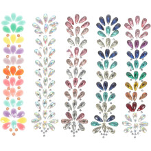 5sheets Strass Stickers Face Gems Corpo Strass Cabelo Joias Adesivo para Acessórios do Festival