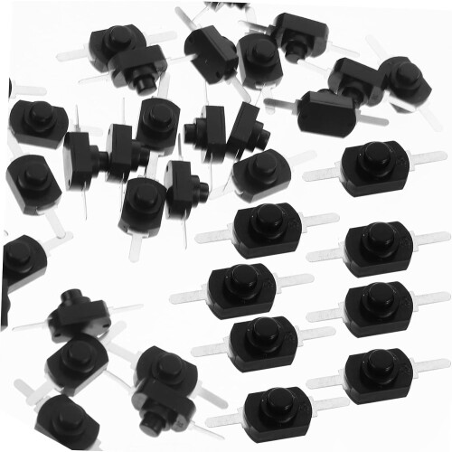 Mini travamento micro botão de pressionamento interruptor ABS material de metal 50pcs preto