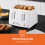 GEEPAS (White) Geepas 4 Slice Bread Toaster 6Level Browning 1400W 3