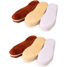 6pairs inverno quente plantillas espessa sapatos almofadas sapatos de peluche moda simulação lâna plantillas