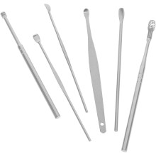 Kit de limpeza de orelhas de aço inoxidável 6pcs inclui o limpador espiral de escolha de orelhas seguro e gentil para