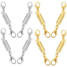 Fixas de jóias magnéticas de 8pcs com fixas de lagosta, colar de liga DIY e conectores de pulseira
