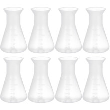 8pcs 50Ml plástico laboratório frascos cónicos frascos Erlenmeyer pescoço estreito