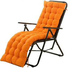 (Orange, 175x48x8cm) Almofada para Espreguiçadeira Jardim Exterior 155x48x8cm Poliéster Resistente a Desbotamento com Laços, Cores Múltiplas