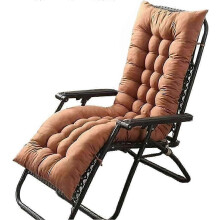 (Brown, 175x48x8cm) Almofada para Espreguiçadeira Jardim Exterior 155x48x8cm Poliéster Resistente a Desbotamento com Laços, Cores Múltiplas