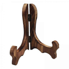 (4 Pcs) Support pour Assiettes en Bois Pliable 2 Pièces, 16cm Hauteur, Support Stable Triangulaire pour Photos Œuvres Artisanaux Certificats