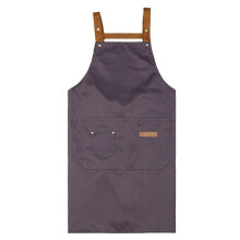 (Grey) Avental de Cozinha Impermeável, Resistente ao Desgaste e Manchas, Ajustável, Com Bolso, Poliéster, para Casa Restaurante