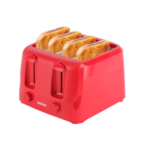 GEEPAS (4 Slice) Wide Slot Bread Toaster Reheat Defrost Function 1