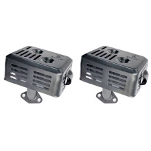 2X Black Exhaust Muffler System with Heat Shield with Gasket for GX110 GX120 GX140 GX160 GX200 5.5 for 6.5