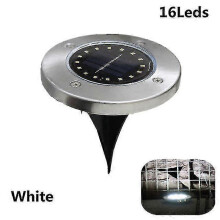 (16Leds White, 8pcs) Luz de Embaixo LED Solar para Jardim com 8 Horas de Iluminação, Controle Inteligente e à Prova d'Água