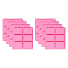 8Er Pack Silikon Seifenformen - 6 Hohlraum Rechteck DIY Seifenformen für Kuchen, Cupcake, Muffin, Kaffeekuchen, Pudding und Seife