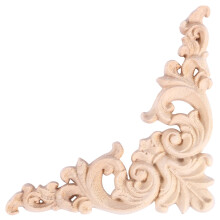 2X Unpainted Holz Eiche Geschnitzt Ecke Onlay Applique MöBel Home Decor 12,5 x 12,5 cm