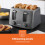 GEEPAS (Grey) Geepas 4 Slice Bread Toaster 6Level Browning 1400W 3