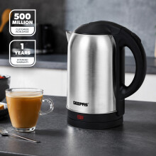 GEEPAS Electric Kettle | 1.8L Cordless Stainless Steel Jug Kettle with LED Indicator for Hot Water Tea Coffee Boil Dry Protection Auto Shut Off 1800W