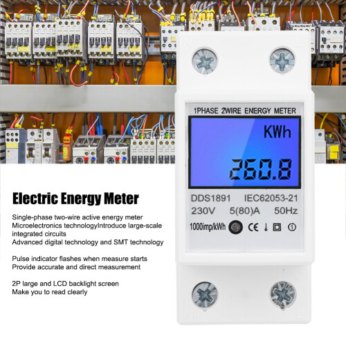 Energiezähler 2P DIN 50Hz 80A 2