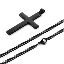 Vintage Pendant Necklace Stainless Steel Black Chain Pendant Necklace Men Necklace