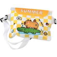 Simpatica custodia impermeabile per cellulare con design a cartone animato, 22x16 cm, con capibara e schermo touch.