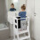 Children's Learning Tower with Chalkboard and Safety Bar 6