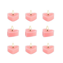 9 Heart-Shaped Tealights 4HR Smokeless Scented Valentine's Wedding Proposal Pink