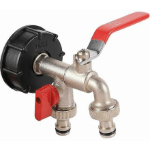 S60X6 1/2 Inch IBC Ball Valve Garden Hose Faucet Tank Adapter Kit