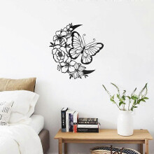Butterfly Metal Wall Art Boho Hanging Decor Crescent Set Black Farmhouse