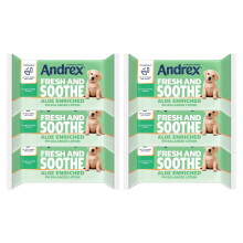 Andrex Washlets Skin Kind Moist Flushable Toilet Wipes 6 Pack with Prebiotic Lotion