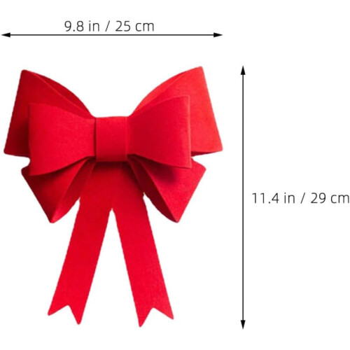 2pcs grande bow tie árvore de Natal decorações coroa arco 1