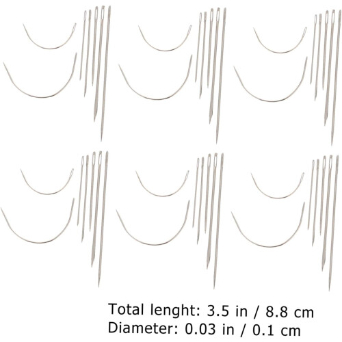 Conjunto de agulha de costura de mão curvada triangular de 7pcs para projetos de couro e artesanato 1