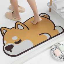 40 x 60 cm Yellow Shiba Inu Diatomaceous Earth Pet Mat - Non-Slip, Durable, Absorbent for Home Kitchen Bedroom