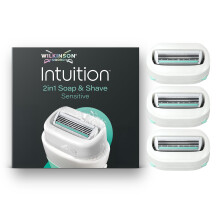 Wilkinson Sword Intuition Soap & Shave Sensitive Women's Razor, 3 Refills
