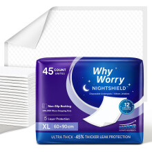 WhyWorry NightShield Disposable Incontinence Bed Pads, 60 x 90 cm Bed Wetting Ma