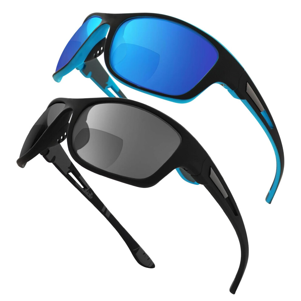 Photos - Glasses & Contact Lenses YOBOCO Reading Sunglasses Men Bifocal Reading Sun Glasses 2 Pack Sports Varifoca