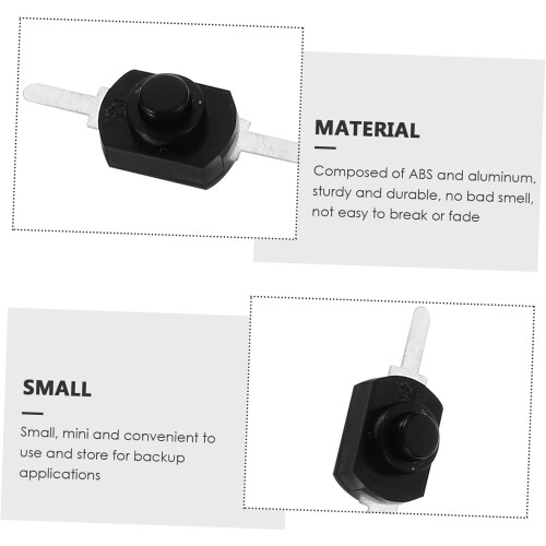 Mini travamento micro botão de pressionamento interruptor ABS material de metal 50pcs preto 2