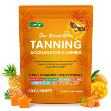 Tanning Gummies Sunless Tanning Supplement with Beta Carotene, Astaxanthin, Lyco