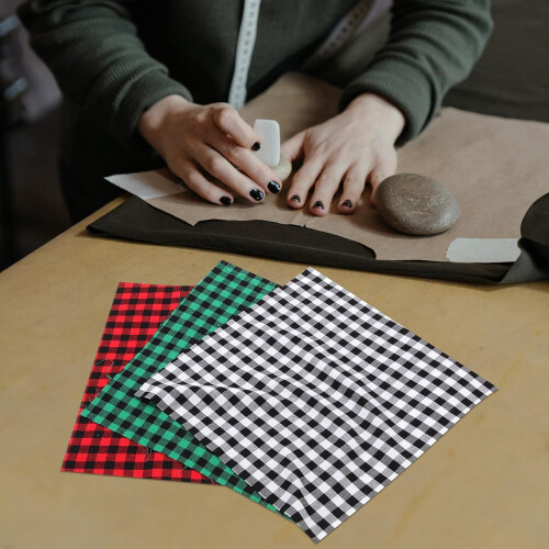 6pcs tema de Natal Plaid algodão Patchwork pano para DIY costura tecido material natal edredão 2