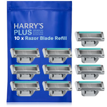 Harry's Plus Razor Blade Refills, 10 Pack, 5-Blade Cartridges with Precision Tri