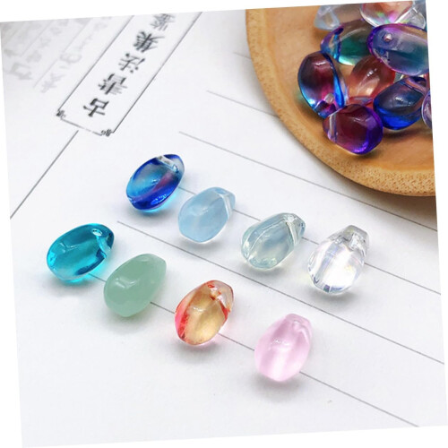 Perlas de gota de água de vidro de 100pcs Perlas soltas de cor gradiente 6x9mm 1