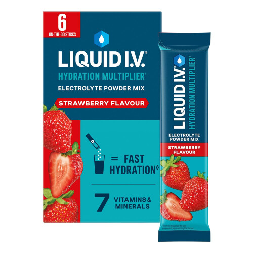 Liquid I.V. Hydration Multiplier Electrolyte Powder Mix, Strawberry Flavour, Ele