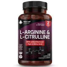New Leaf L-Arginine & L-Citrulline with Beetroot, 120 Vegan Capsules