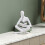 White Resin Reading Thinker Ornament Statue, B 3