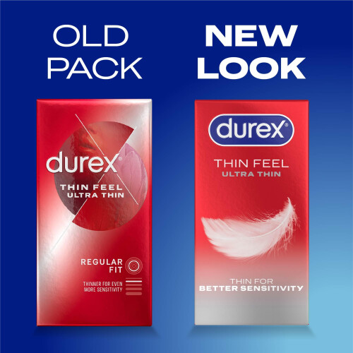 Durex Durex Thin Feel Ultra Thin, 12 Condoms, Silicone Lubricated 1