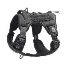 (Ink Black, M) Tactische hondentuig, trekbestendig, verstelbaar, ademend, voor middelgrote en grote honden, maat XL