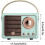 Hellblauer Retro-Bluetooth-Lautsprecher, kompakt, tragbar, niedlich, kabellos. 5