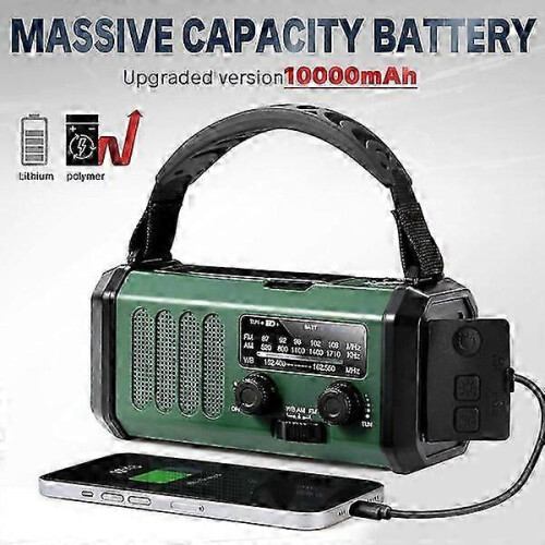 10000mAh Hand Crank Emergency Radio Multiple Charging Modes Strong Reception 1